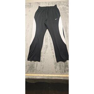Nike Fit Dry Mens Black Conquer Game Lightweight Leg Snap Y2K Track Pants Size L